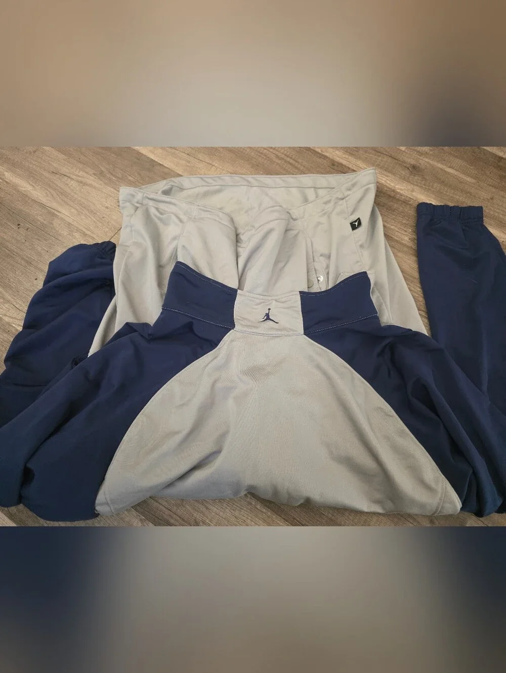 Vintage 90s Michael Jordan Navy Gray Full-Zip Track Basketball NBA Jacket XXL